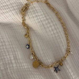 Gold charm necklace